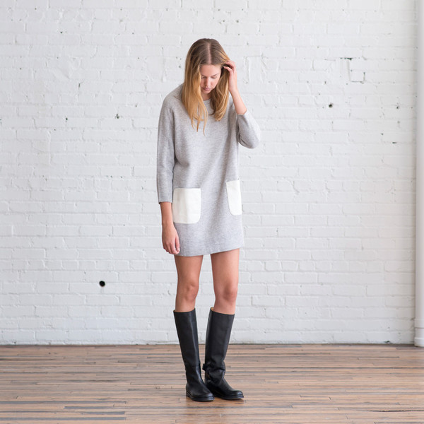 M. Patmos French Terry Leather Pocket Dress - SOLD OUT M. Patmos French Terry Leather Pocket Dress - SOLD OUT