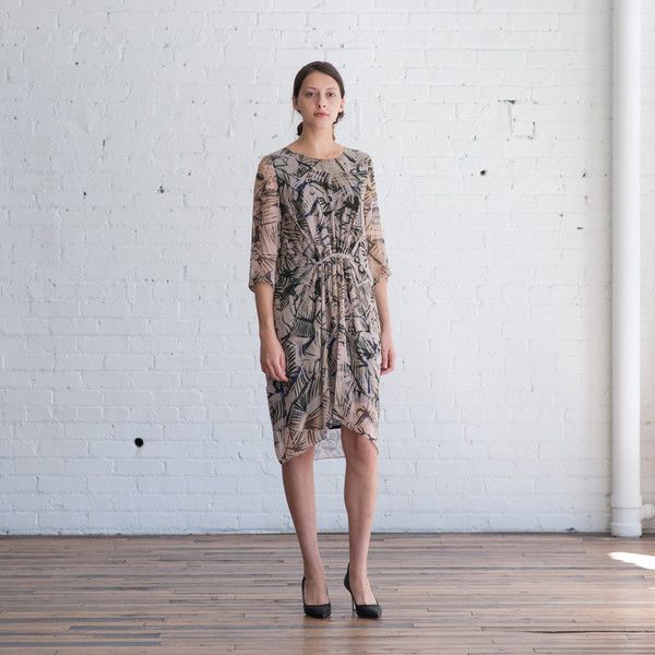 Megan Park Dawn Silk Draped Dress Megan Park Dawn Silk Draped Dress
