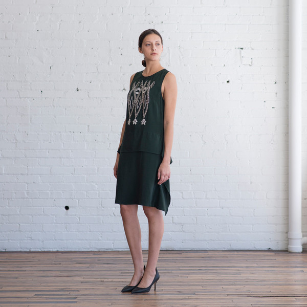 Megan Park Deco Shellwork Crepe Dress - SOLD OUT Megan Park Deco Shellwork Crepe Dress - SOLD OUT