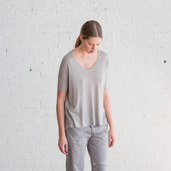 Paychi Guh Boxy Tee Light Heather Grey - SOLD OUT Paychi Guh Boxy Tee Light Heather Grey - SOLD OUT