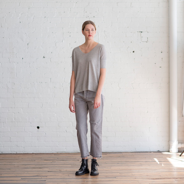 Paychi Guh Boxy Tee Light Heather Grey - SOLD OUT Paychi Guh Boxy Tee Light Heather Grey - SOLD OUT