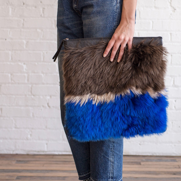 Rachel Comey Malcolm Clutch Electric Blue Stripe - SOLD OUT Rachel Comey Malcolm Clutch Electric Blue Stripe - SOLD OUT