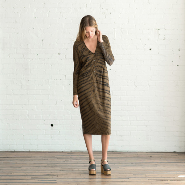 Raquel Allegra Signature Jersey Long Sleeve V Neck Dress - SOLD OUT Raquel Allegra Signature Jersey Long Sleeve V Neck Dress - SOLD OUT