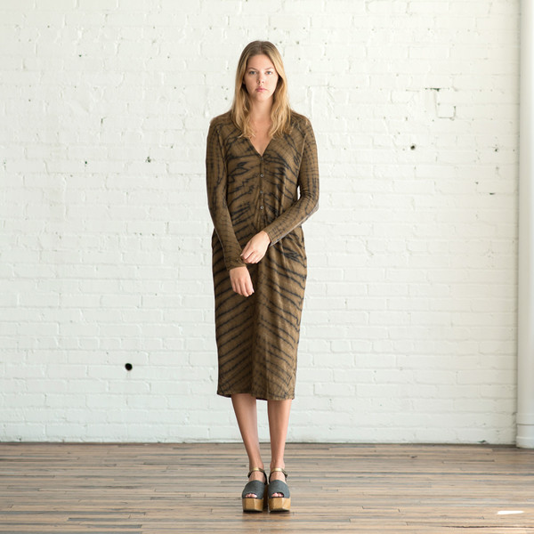 Raquel Allegra Signature Jersey Long Sleeve V Neck Dress - SOLD OUT Raquel Allegra Signature Jersey Long Sleeve V Neck Dress - SOLD OUT