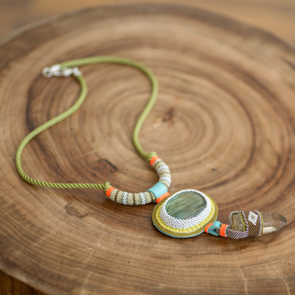Robin Mollicone Labradorite Necklace with Smokey Quartz Drop - SOLD OUT Robin Mollicone Labradorite Necklace with Smokey Quartz Drop - SOLD OUT