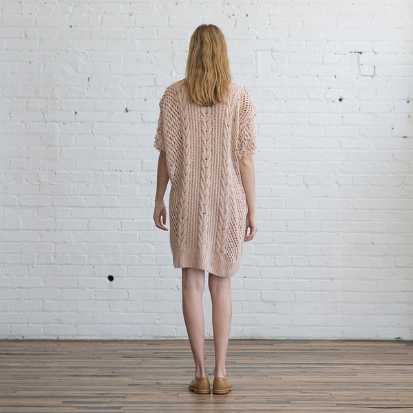 Ryan Roche Cable Knit Dress with Slip Ryan Roche Cable Knit Dress with Slip