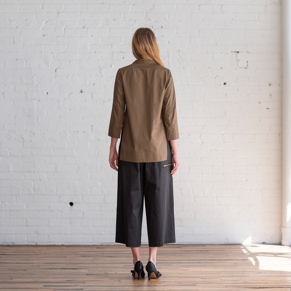 Tome Poplin V-Neck Tunic Olive - SOLD OUT Tome Poplin V-Neck Tunic Olive - SOLD OUT