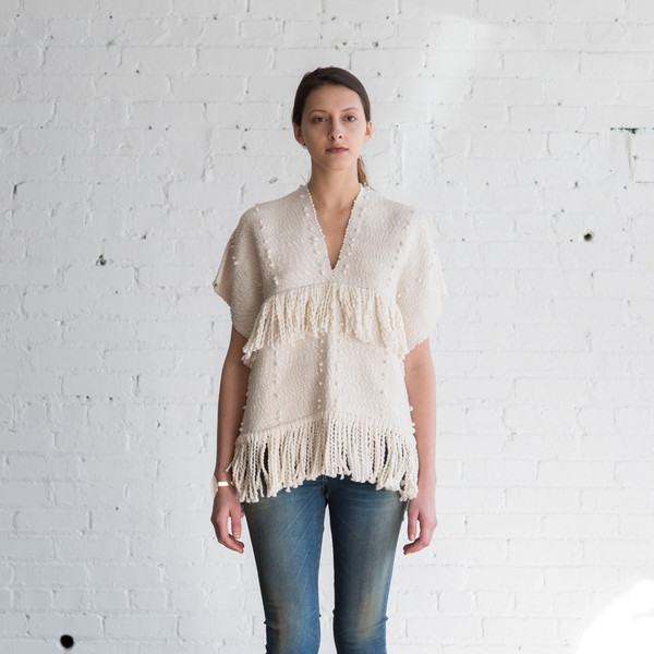 Ulla Johnson Fringe Luna Pullover Cream Ulla Johnson Fringe Luna Pullover Cream