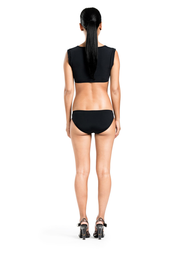BETH RICHARDS Elle Top - Black MUSCLE CROP TOP WITH MESH SIDES BETH RICHARDS Elle Top - Black MUSCLE CROP TOP WITH MESH SIDES