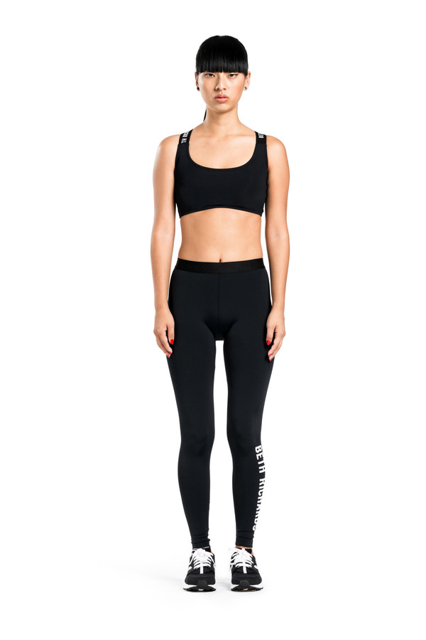 BETH RICHARDS Masi Legging - Black BASIC LEGGING WITH LOGO ELASTIC AND HIGH DENSITY STRETCH LOGO ON LEFT LEG BETH RICHARDS Masi Legging - Black BASIC LEGGING WITH LOGO ELASTIC AND HIGH DENSITY STRETCH LOGO ON LEFT LEG
