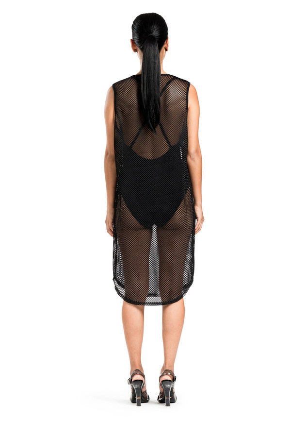 BETH RICHARDS Pilar Dress - Black Mesh SPORTY MESH DRESS COVER UP BETH RICHARDS Pilar Dress - Black Mesh SPORTY MESH DRESS COVER UP
