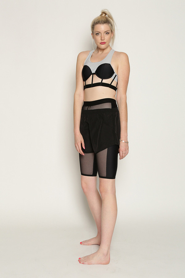 Chromat Elite Sports Bra in Black/Grey Chromat Elite Sports Bra in Black/Grey