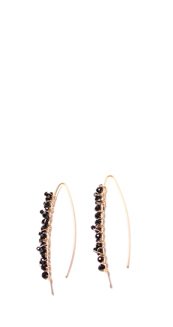 Black Onyx & Spinel Gold Paperclip Earrings Black Onyx & Spinel Gold Paperclip Earrings