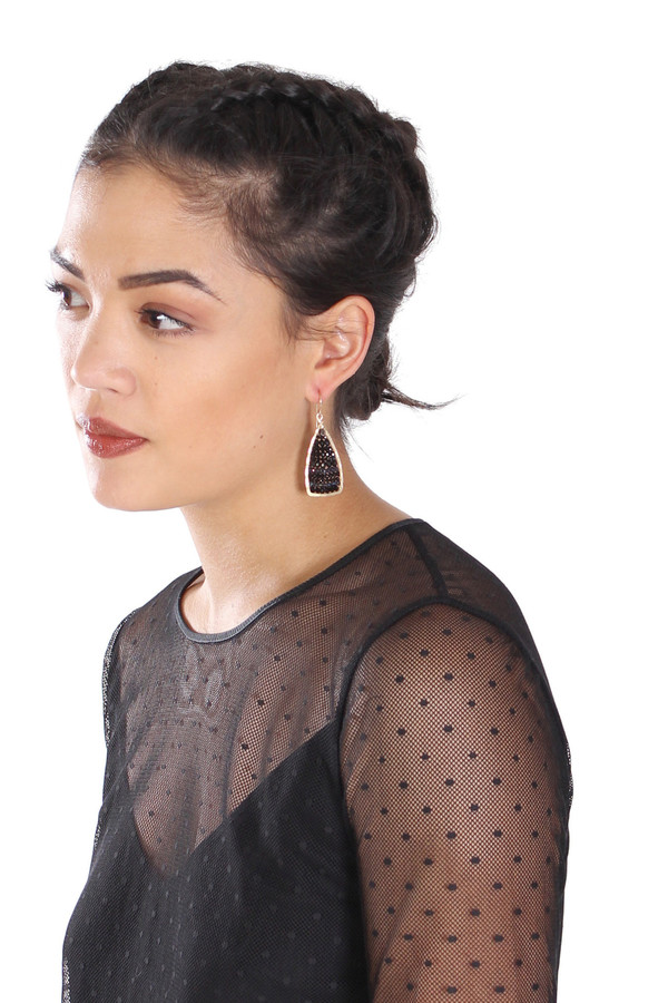 James and Jezebelle Black Onyx & Spinel Tear Drop Earring James and Jezebelle Black Onyx & Spinel Tear Drop Earring