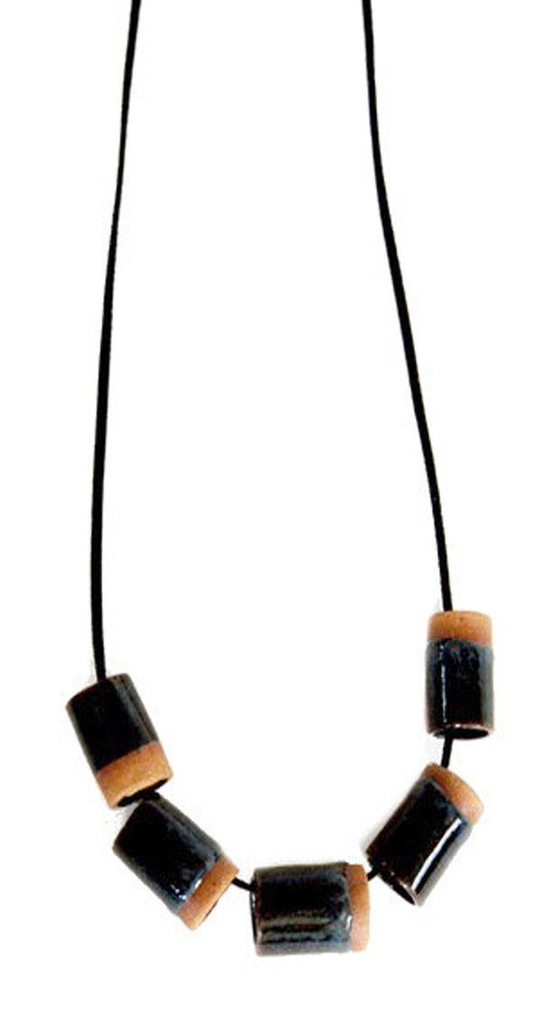 Maple + Mauve Ceramic Dipped Necklace in Black Maple + Mauve Ceramic Dipped Necklace in Black