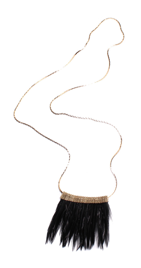 Serefina Mesh Feather Long Necklace Serefina Mesh Feather Long Necklace