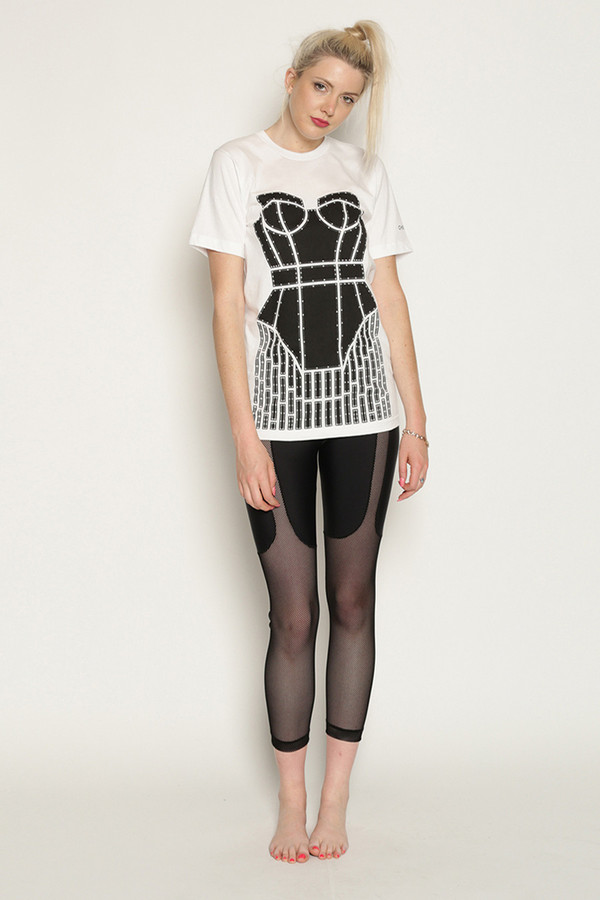 Chromat Metropolis Cage T-Shirt in White/Black Chromat Metropolis Cage T-Shirt in White/Black