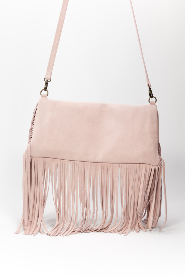Samuji Fringe Shoulder Bag Light Pink Samuji Fringe Shoulder Bag Light Pink