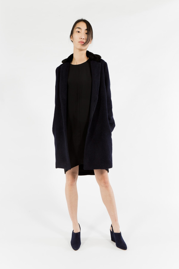 Maison Kitsune Furry Wool Classic Coat Maison Kitsune Furry Wool Classic Coat