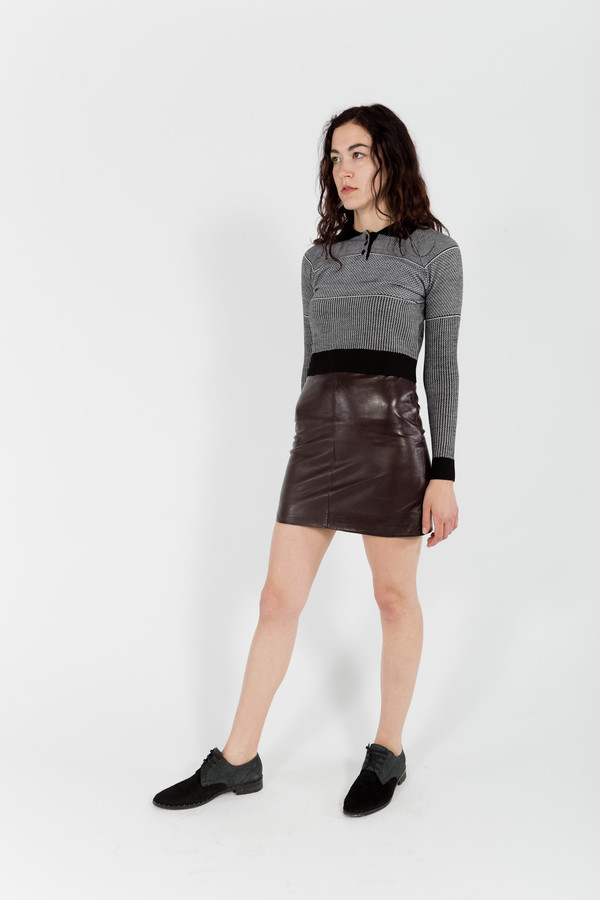 Le Mont St. Michel Lamb Leather Skirt Le Mont St. Michel Lamb Leather Skirt