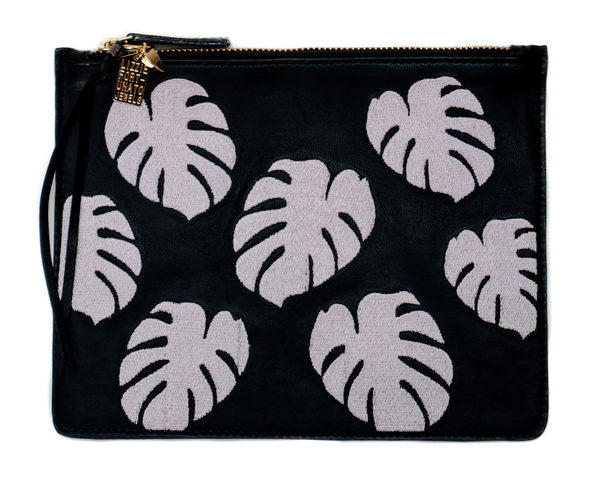 Lizzie Fortunato Black Palm Zip Pouch Lizzie Fortunato Black Palm Zip Pouch