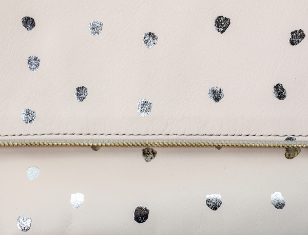 Clare Vivier Foldover Clutch - Buff Amalfi w/ Mini Silver Spots Clare Vivier Foldover Clutch - Buff Amalfi w/ Mini Silver Spots