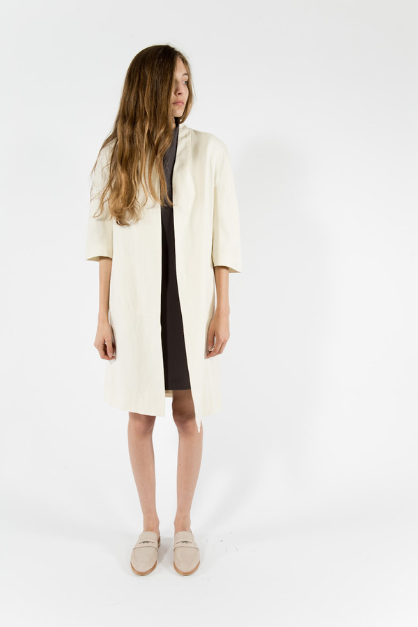 7115 by Szeki Structured Linen Long Coat 7115 by Szeki Structured Linen Long Coat