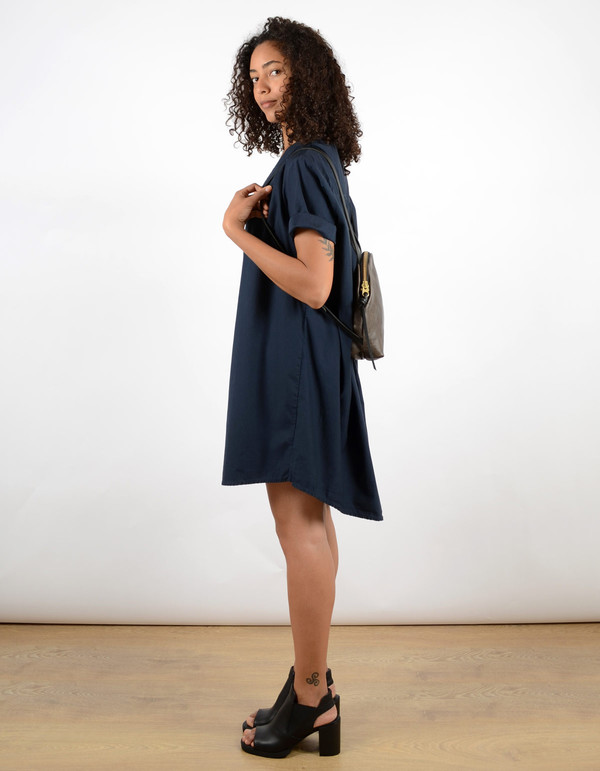 Ali Golden Button-Down Shirt Dress Navy Ali Golden Button-Down Shirt Dress Navy