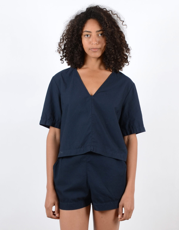 Ali Golden V-Neck Top Navy Ali Golden V-Neck Top Navy