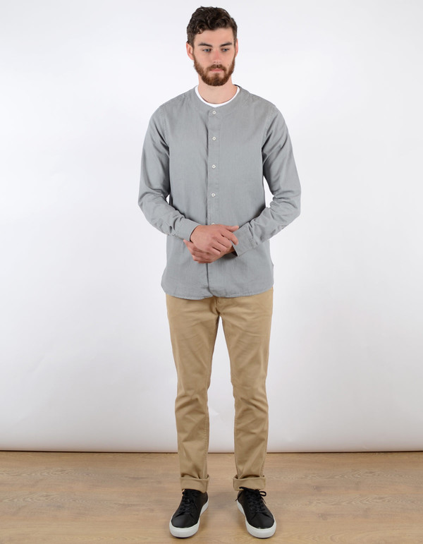 Filippa K Baseball Denim Shirt Light Grey Denim Filippa K Baseball Denim Shirt Light Grey Denim