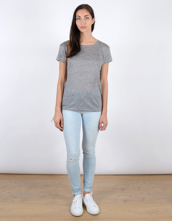 Filippa K Linen Tee Light Grey Melange Filippa K Linen Tee Light Grey Melange