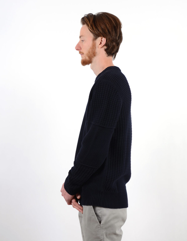 Filippa K Men's Mix Pattern Sweater Navy Filippa K Men's Mix Pattern Sweater Navy