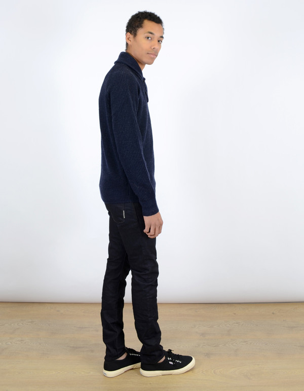 Men's Fred Perry Fishermans Shawl Collar Sweater Navy Men's Fred Perry Fishermans Shawl Collar Sweater Navy