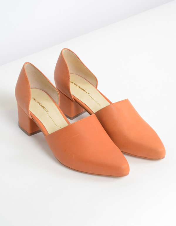 Intentionally Blank Perf D’Orsay Heel Orange Intentionally Blank Perf D’Orsay Heel Orange