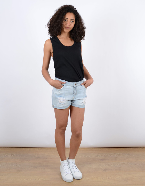 Just Female Bold Destroyed Shorts Light Blue Just Female Bold Destroyed Shorts Light Blue