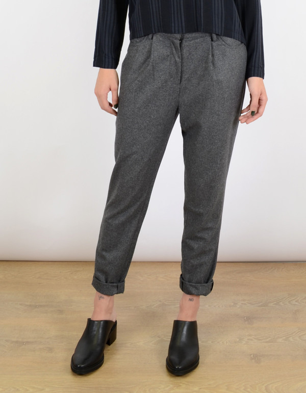 Just Female Liberty Wool Trousers Grey Melange Just Female Liberty Wool Trousers Grey Melange