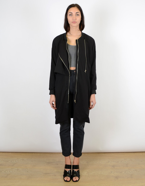 Just Female Trench Bomber Jacket Black Just Female Trench Bomber Jacket Black