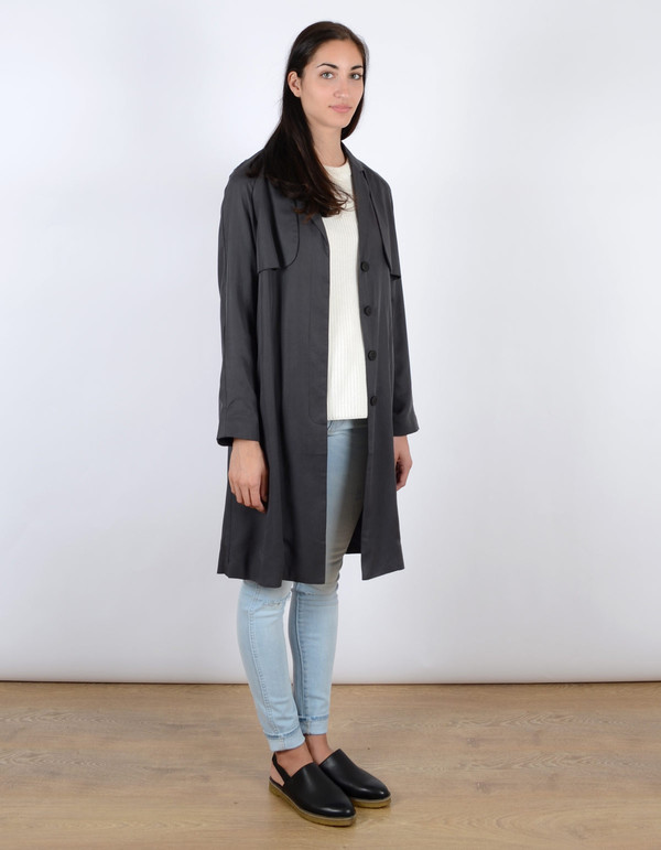 Just Female Trust Trenchcoat Anthracite Just Female Trust Trenchcoat Anthracite