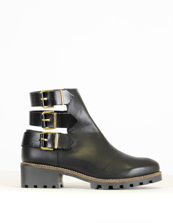 Miista Cecilia Back Strap Ankle Boot Black Miista Cecilia Back Strap Ankle Boot Black