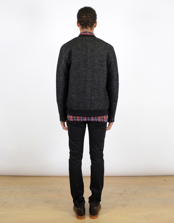 Men's Minimum Banker Bomber Coat Black Melange Men's Minimum Banker Bomber Coat Black Melange