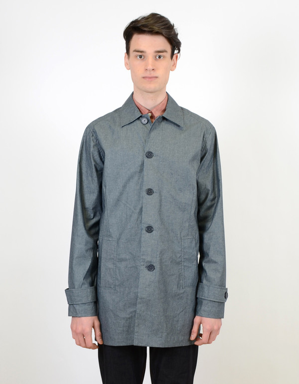 Men's Native Youth Coated Chambray Summer Mac Jacket Navy Men's Native Youth Coated Chambray Summer Mac Jacket Navy