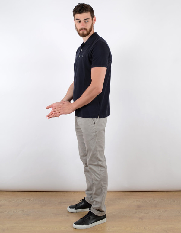 Men's No Nationality Pima Pique Solid Polo Navy Men's No Nationality Pima Pique Solid Polo Navy