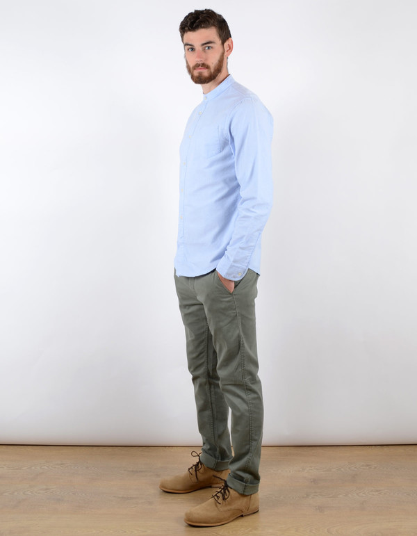 Men's No Nationality Samuel Banded Oxford Shirt Light Blue Men's No Nationality Samuel Banded Oxford Shirt Light Blue