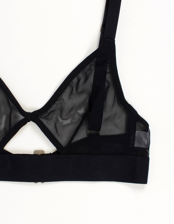 Nude Label Cut Out Bra Sheer Black Nude Label Cut Out Bra Sheer Black