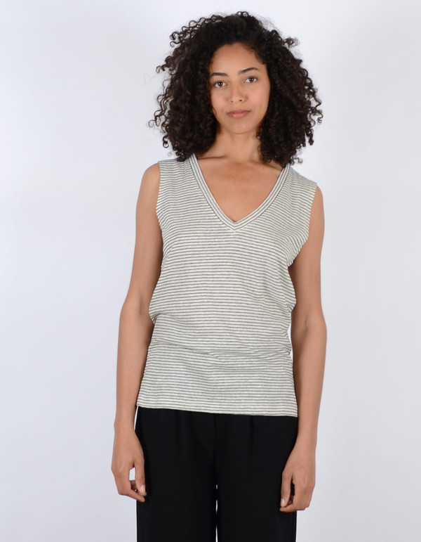 Storm & Marie Ritz Tank White Sand Black Stripe Storm & Marie Ritz Tank White Sand Black Stripe