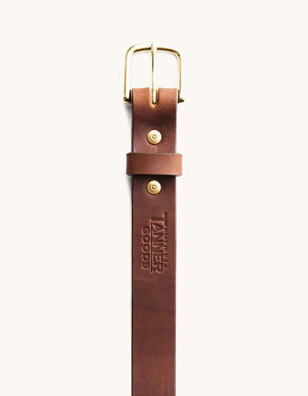 Men's Tanner Goods Classic Belt Cognac Brass Men's Tanner Goods Classic Belt Cognac Brass