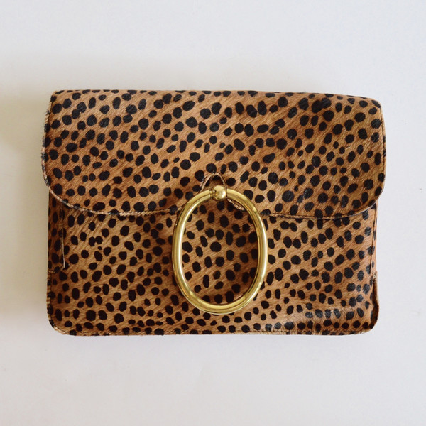 A Détacher Lou Clutch in Cheetah Pony Hair A Détacher Lou Clutch in Cheetah Pony Hair