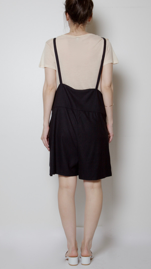 Baserange Short Strap Overalls in Black Baserange Short Strap Overalls in Black