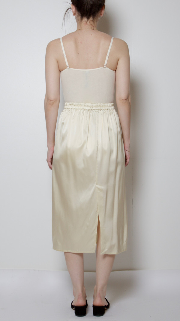 Baserange Silk Satin Jogging Skirt in Mushroom Baserange Silk Satin Jogging Skirt in Mushroom
