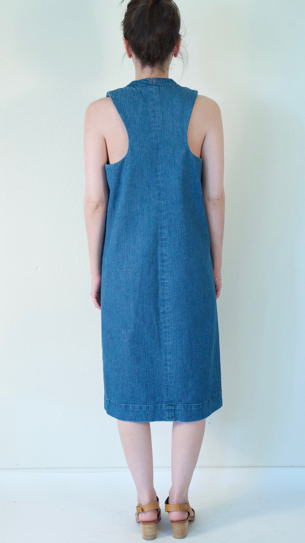 CARLEEN Diamond Neck Dress in Denim CARLEEN Diamond Neck Dress in Denim